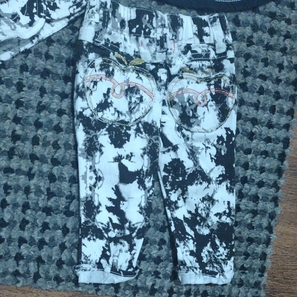 Apple Bottoms Pink and White Love Tee with Black Splatter Set - Picture 10 of 17
